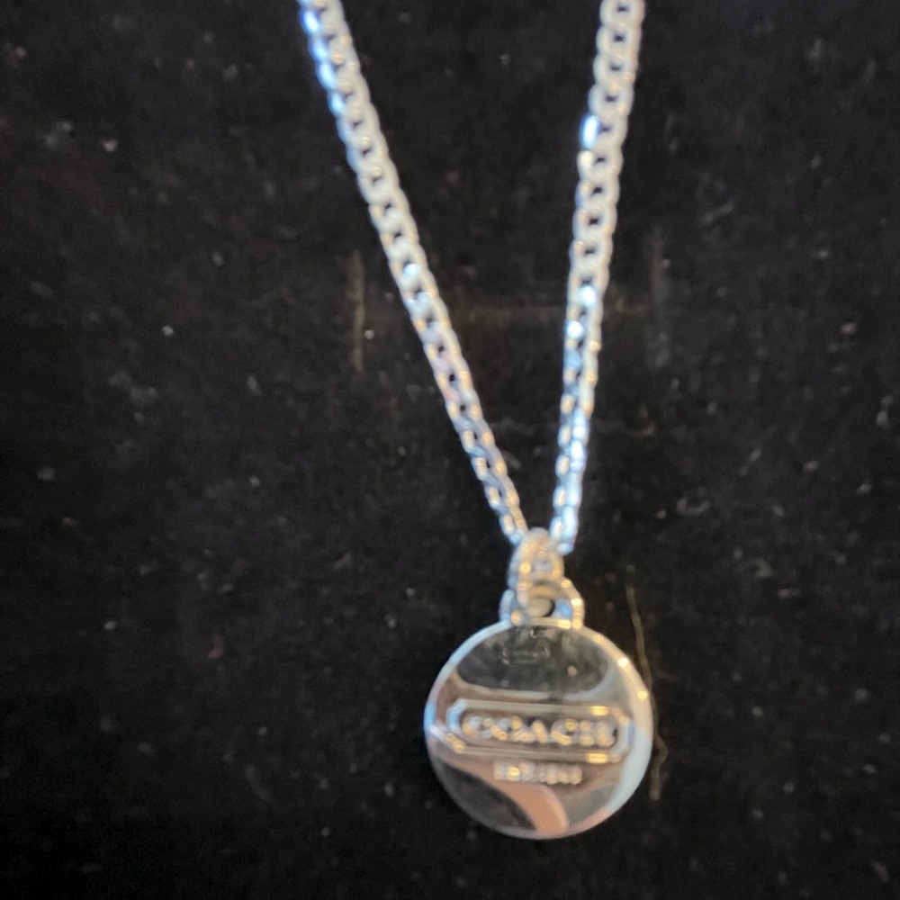 NWOT Coach est. 1941 Silver Medallion Pendant .925 Sterling Necklace & Bracelet